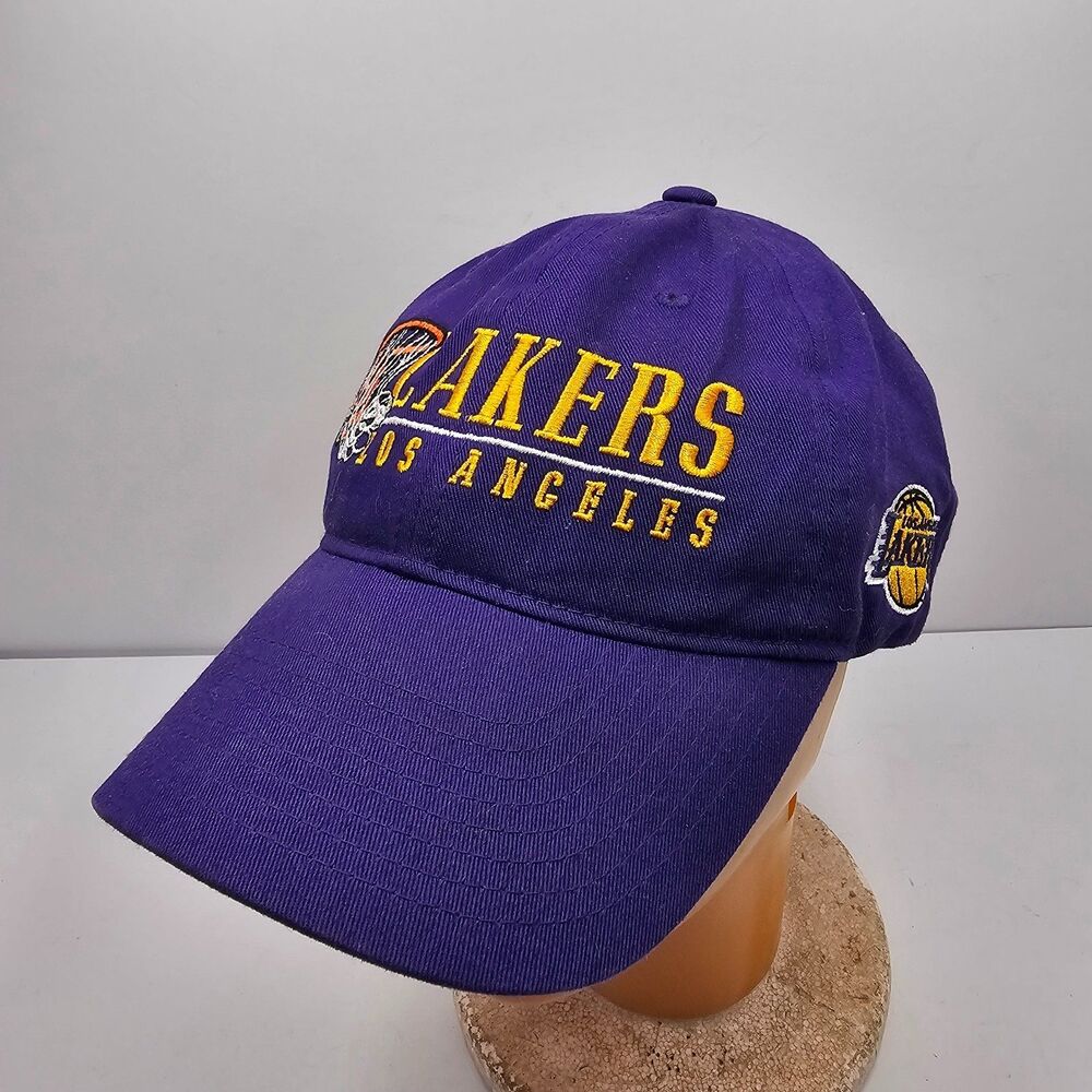 Mitchell & Ness Los Angeles Lakers Hat Purple Gold Script Embroidered Strapback